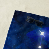 Serviette De Plage Leo Zodiac Constellation bleu foncé Galaxie Monogr (En situation)