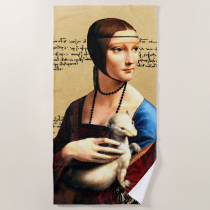 Serviette De Plage Léonard de Vinci Lady avec Ermine