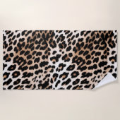 Serviette De Plage Léopard à crème Brown (Devant)
