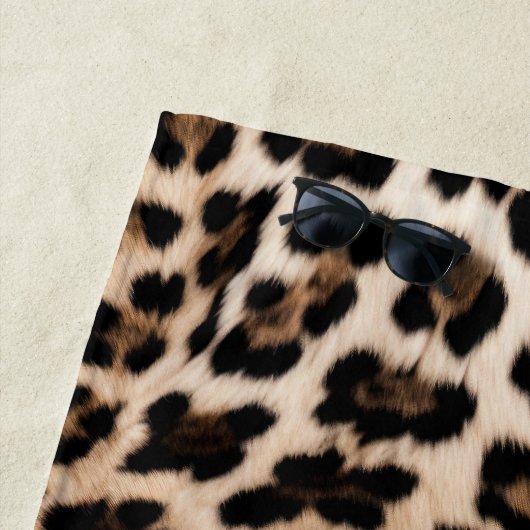 Serviette De Plage Léopard noir Brown crémeux (En situation)
