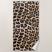 Serviette De Plage Léopard noir Brown crémeux (Devant)
