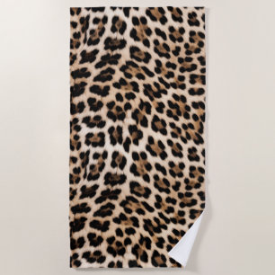 Serviette De Plage Léopard noir Brown crémeux
