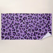 Serviette De Plage Leopard Print, Léopard Spots, Purple Leopard (Devant)