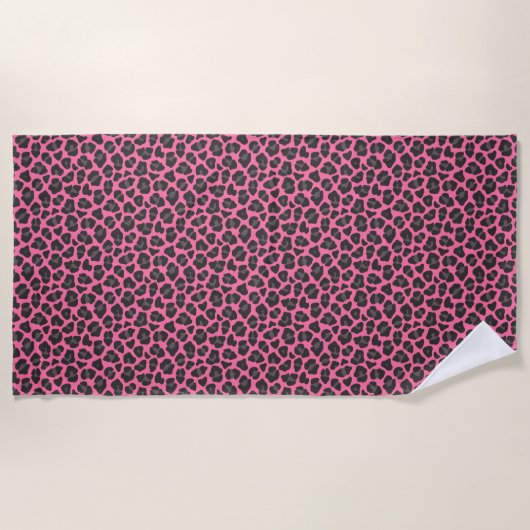 Serviette De Plage Leopard Print Pink Grey (Devant)