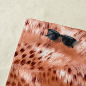 Serviette De Plage Léopard rose rose (En situation)