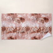 Serviette De Plage Léopard rose rose (Devant)