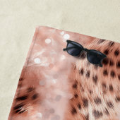 Serviette De Plage Léopard rose rose (En situation)