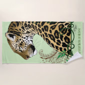 Serviette De Plage Leopard Wild Cat Green Henna (Devant)