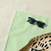 Serviette De Plage Leopard Wild Cat Green Henna (En situation)