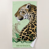 Serviette De Plage Leopard Wild Cat Green Henna (Devant)