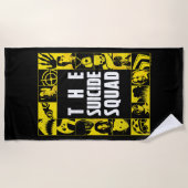 Serviette De Plage L'équipe du suicide | Blocs d'icônes jaune et noir (Devant)