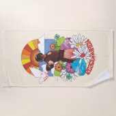Serviette De Plage L'équipe du suicide | Fleurs et soleil Peacemaker (Devant)