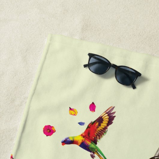 Serviette De Plage L'équipe du suicide | Harley Quinn Flowers & Rainb (En situation)