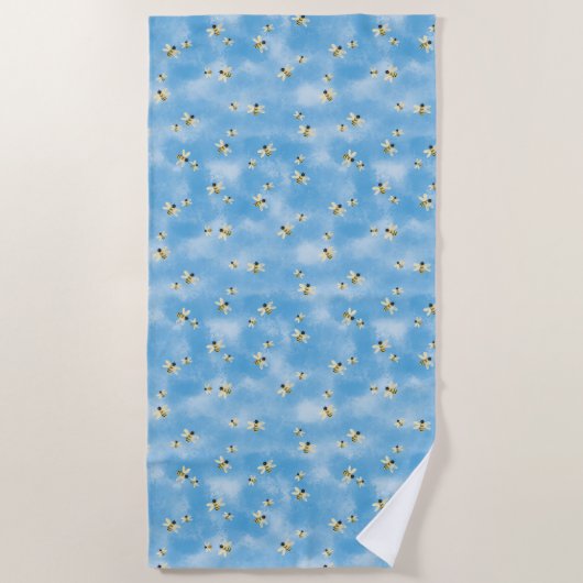 Serviette De Plage Les Abeilles Dans Le Ciel (Devant)