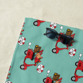 Serviette De Plage Les amoureux du Cardinal Rouge sur Scooter (En situation)