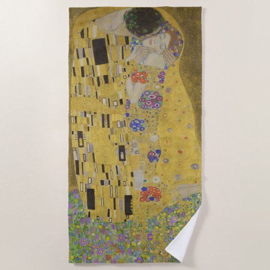 Serviette De Plage Les amoureux embrasser Embrace par Gustav Klimt (Devant)