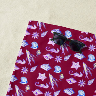 Serviette De Plage Les animaux de l'océan les tongs de l'enfant