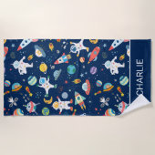 Serviette De Plage Les astronautes spatiale Espace extra-atmosphériqu (Devant)