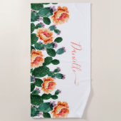 Serviette De Plage Les cactus fleurissent (Devant)