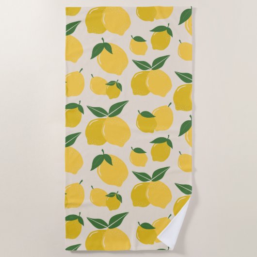 Serviette De Plage Les Citrons 01 Retro Lemon Abstraits citrons (Devant)