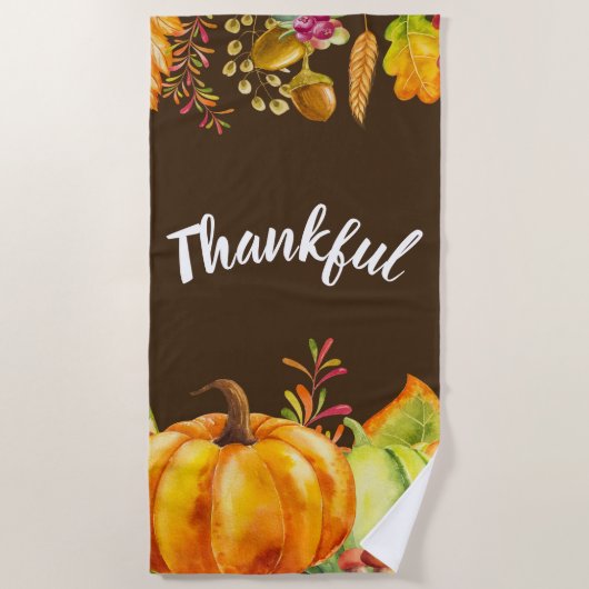 Serviette De Plage Les Citrouilles de récolte et les feuilles d'autom (Devant)