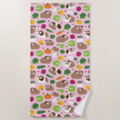 Serviette De Plage Les cochons de Guinée et leurs cures Motifs sans p (Devant)