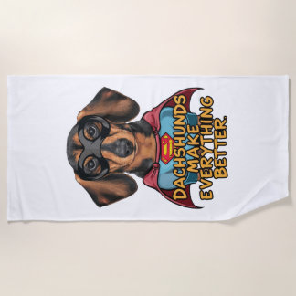 Serviette De Plage Les Dachshunds rendent tout meilleur