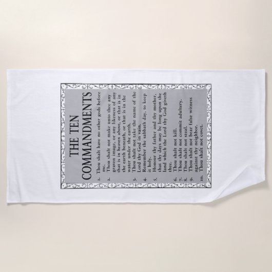 Serviette De Plage Les Dix Commandements Bible Beach Towne (Devant)
