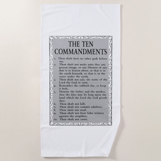 Serviette De Plage Les Dix Commandements Bible Beach Towne (Devant)