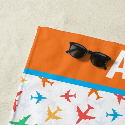 Serviette De Plage Les enfants personnalisent les avions (En situation)