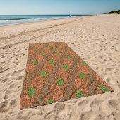 Serviette De Plage Les fibres de dispersion pluvieuse orangée texturé