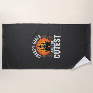 Serviette De Plage Les Filles Flippantes Sont Le Design De Halloween