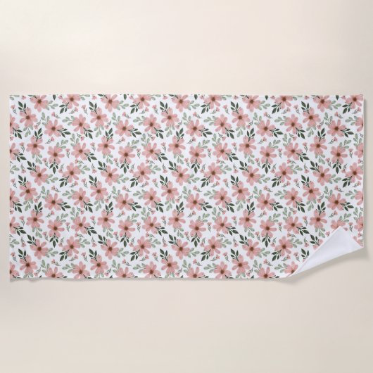 Serviette De Plage Les Fleurs Sont La Musique Du Sol (Devant)