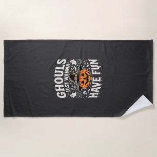 Serviette De Plage Les goules veulent juste s'amuser Citrouille d'Hal