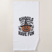 Serviette De Plage Les goules veulent juste s'amuser Halloween Citrou (Devant)