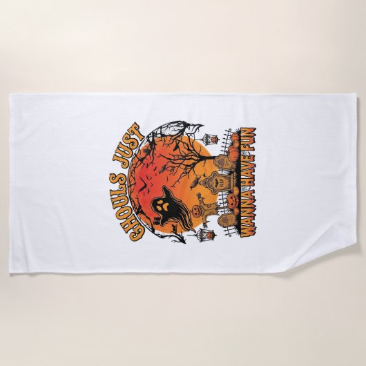 Serviette De Plage Les goules veulent juste s'amuser Halloween Spooky (Devant)