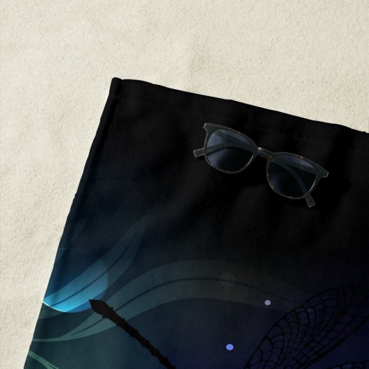 Serviette De Plage Les libellules du lac (En situation)