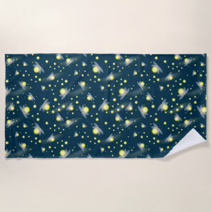 Serviette De Plage Les lucioles éthérées à la Motif de nuit