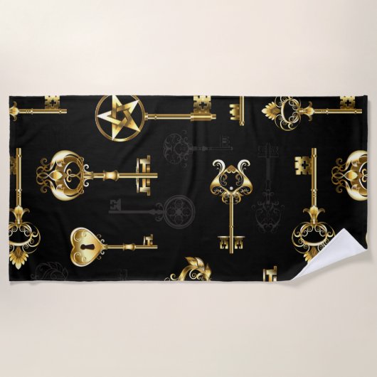 Serviette De Plage Les Patters de Seamless avec Golden Keys (Devant)