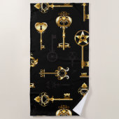 Serviette De Plage Les Patters de Seamless avec Golden Keys (Devant)