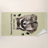 Serviette De Plage Les raccoons ont laissé des empreintes sur mon coe (Devant)