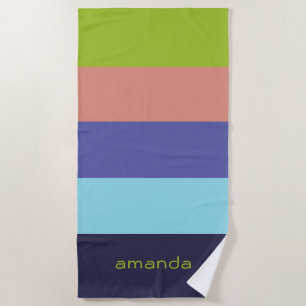 Serviette De Plage Les rayures vivantes modernes