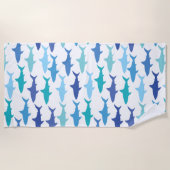 Serviette De Plage Les silhouettes des requins  (Devant)