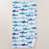 Serviette De Plage Les silhouettes des requins (Devant)