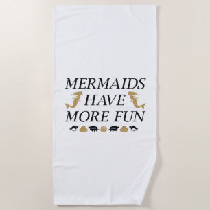 Serviette De Plage Les sirènes s'amusent davantage