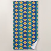 Serviette De Plage Les tons paon marocains (Devant)