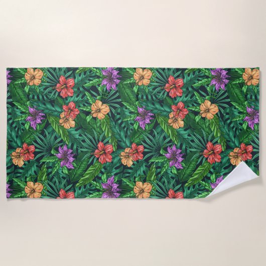 Serviette De Plage Les tropiques vertes (Devant)