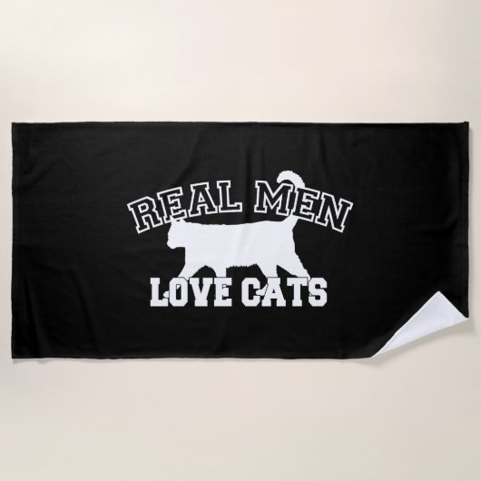 Serviette De Plage Les vrais hommes aiment les chats Silhouette (Devant)
