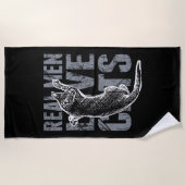 Serviette De Plage Les vrais hommes aiment les chats style scintillan (Devant)