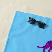 Serviette De Plage Les vrais Panthers Magenta (En situation)